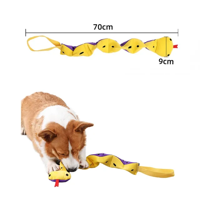 【May shop】寵物狗狗玩具 雙色蛇藏食嗅聞狗狗玩具磨牙耐咬益智漏食玩具(寵物紓壓解悶)