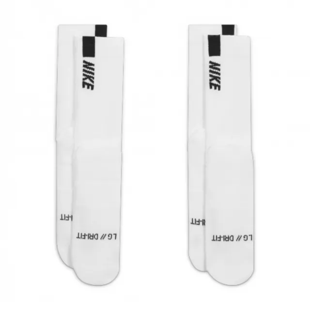 【NIKE 耐吉】襪子 中筒襪 運動襪 2雙組 U NK MLTPLIER CRW 144 白 SX7557-100