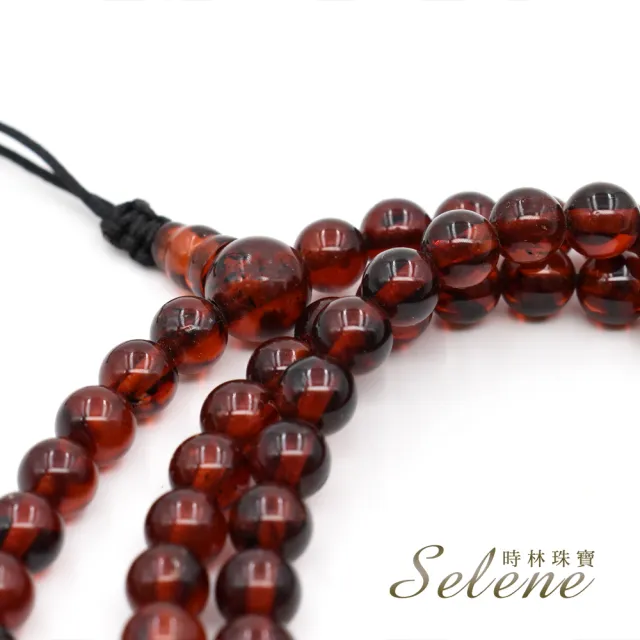 【Selene】琥珀血珀深棕色108顆手鍊念珠#3(琥珀 6-6.5mm)