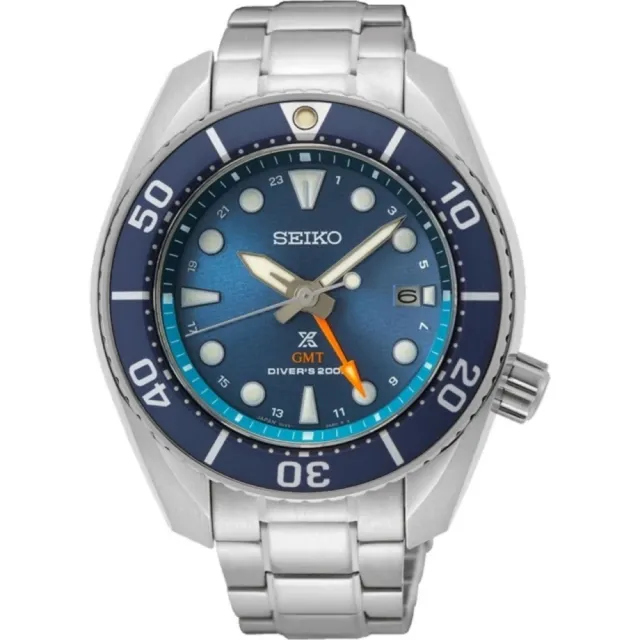 【SEIKO 精工】PROSPEX GMT太陽能潛水石英錶 藍 45MM(5K65-0AA0B / SFK001J1) 雙11 送禮