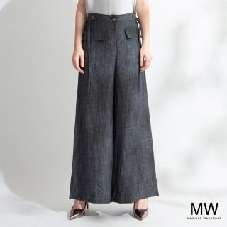 【MAGIQUE WARDROBE】天絲棉D釦環雙口袋長寬褲(2色)