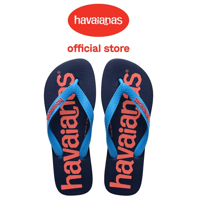 【havaianas 哈瓦仕】拖鞋 男鞋 女鞋 夾腳拖 大LOGO Top Logomania 2 藍紅 4145741-0212U(哈瓦士)