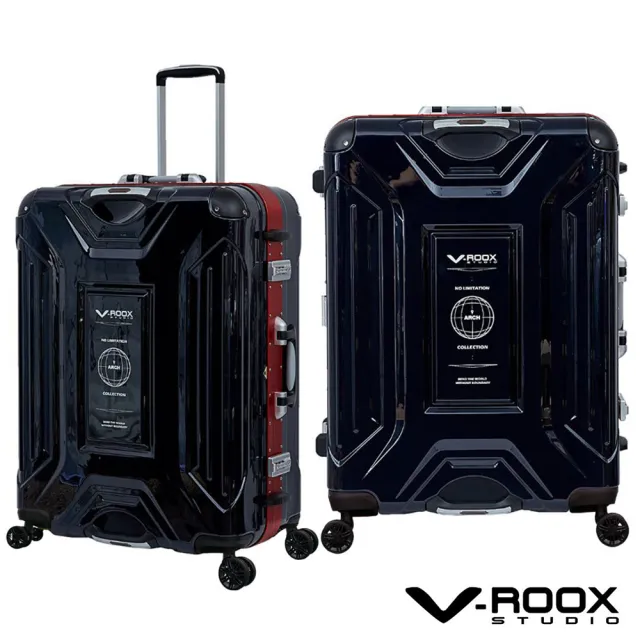 【V-ROOX STUDIO】母親節 ARCH 25吋 雙手把硬☆鋁框行李箱 三色可選 VR-59226(上下雙手把 平坦內裝)
