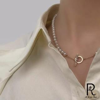 【RJ New York】天使眼矇天然珍珠OT扣項鍊(白色)