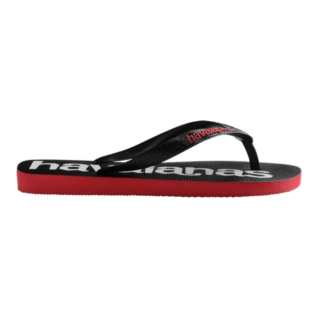 【havaianas 哈瓦仕】拖鞋 男鞋 女鞋 夾腳拖 大LOGO Top Logomania 2 黑白 4145741-2090U(哈瓦士)