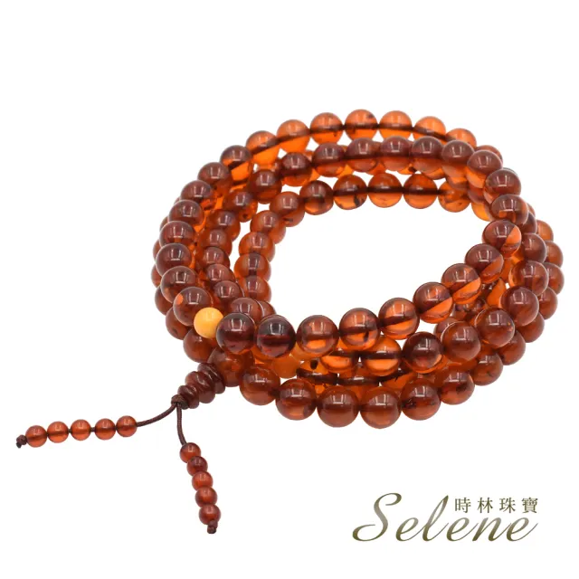 Selene】琥珀血珀深棕色108顆手鍊念珠#9(琥珀9mm 附鑑定書