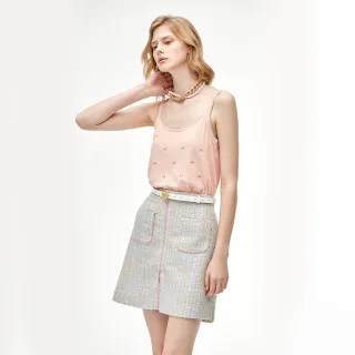 【iROO】繡花針織背心