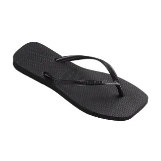 【havaianas 哈瓦仕】拖鞋 女鞋 夾腳拖 方形  Slim Square 黑色 4148301-0090W(哈瓦士)