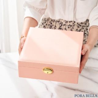 【Porabella】大容量飾盒 手錶收納盒 旅行旅遊 絨布盒飾品盒 飾品戒指項鍊耳環耳夾收納 展示架展示收納