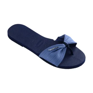 【havaianas 哈瓦仕】平底涼鞋 女鞋 拖鞋 You St Tropez Basic 藍 4146086-0555W(哈瓦士)