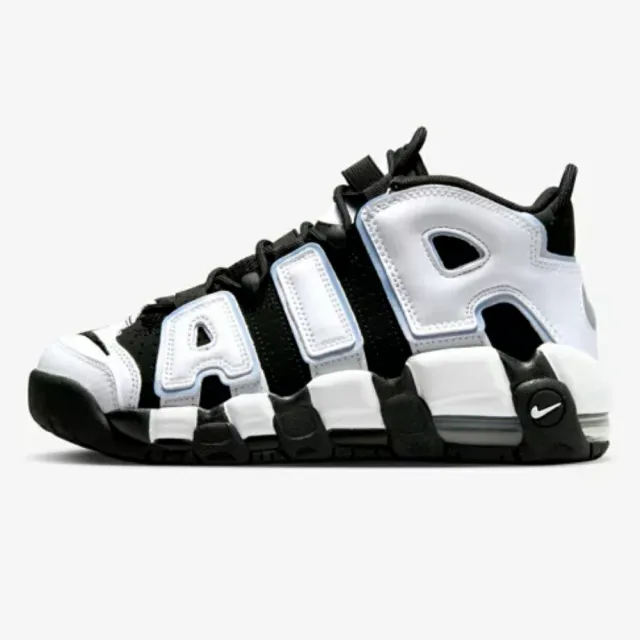 NIKE 耐吉】籃球鞋女鞋大童運動鞋包覆緩震AIR MORE UPTEMPO GS 黑白