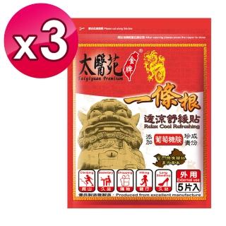 【Tai Yi Yuan Premium 太醫苑金牌】金門一條根透涼舒緩貼-3包共15片入(葡萄糖胺新增)