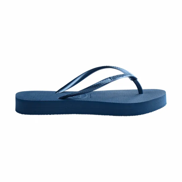 【havaianas 哈瓦仕】拖鞋 女鞋 夾腳拖 厚底 Slim Flatform 質感藍 4144537-1803W(哈瓦士)