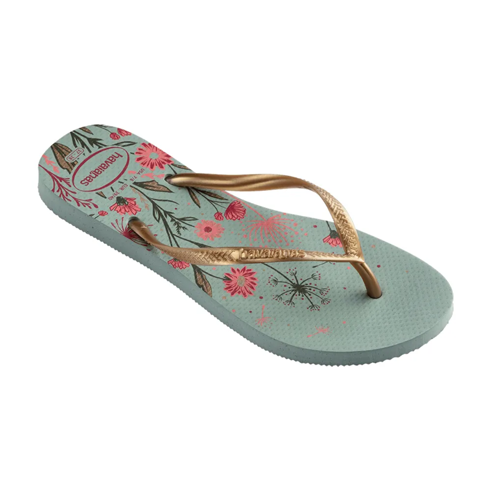 【havaianas 哈瓦仕】拖鞋 女鞋 夾腳拖 Slim Organic 綠色 4132823-1809W(哈瓦士)