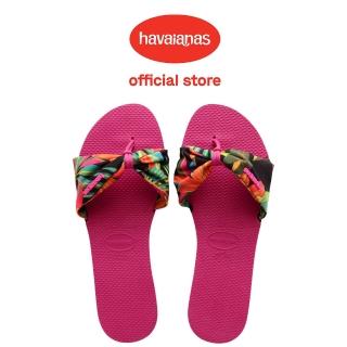 【havaianas 哈瓦仕】平底涼鞋 女鞋 拖鞋 碎花 You St Tropez Print 桃紅 4148246-8910W(哈瓦士)