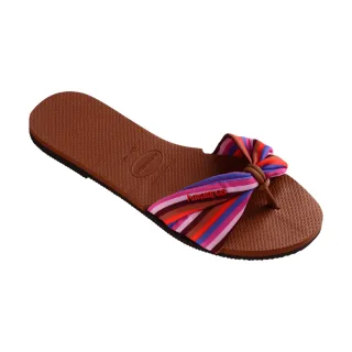 【havaianas 哈瓦仕】平底涼鞋 女鞋 拖鞋 碎花 You St Tropez Print 咖啡色 4148246-1976W(哈瓦士)