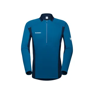 【Mammut 長毛象】Aenergy FL Half Zip LS AF 抗菌半拉鍊長袖排汗衣 深冰藍/海洋藍 男款 #1016-01310