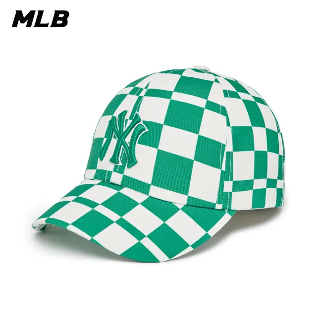 【MLB】可調式軟頂棒球帽 Checkerboard系列 紐約洋基隊(3ACPCC13N-50GND)