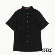 【SST&C 最後55折】黑色口袋反折短袖襯衫7662303002