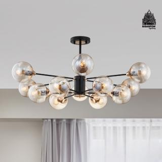 【必登堡】圓舞曲吊燈 105cm 琥珀色 B562242(客廳燈/餐廳燈/臥室燈/中島/吧檯/現代/日式/LED/簡約)