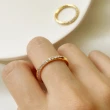 【CReAM】Lola黃銅鍍18K金色彎曲碎鑽戒指亮鑽戒指(新年 過年 送禮 禮物)