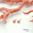 【大東山珠寶】天然粉色深海珊瑚 細緻玫瑰禮物 10K金針式貼耳耳環 5.5MM(粉色珊瑚)