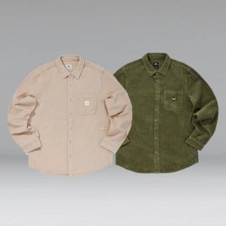 【Lee 官方旗艦】男裝 長袖襯衫 / 純色燈心絨 共2色 舒適版型(LL22036697W / LL220366ANL)