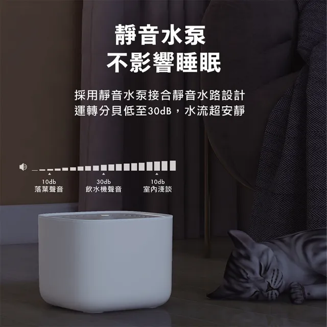 【KIDS PARK】2L大容量寵物自動飲水機 方款(寵物自動飲水機/寵物活水機/貓咪喝水機/貓咪飲水機)