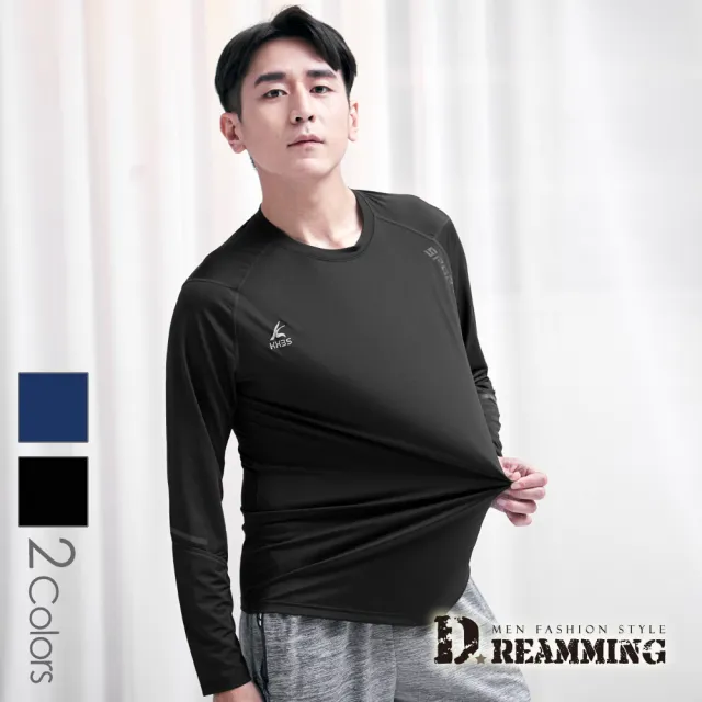 【Dreamming】SPORT彈力圓領運動長T 親膚 涼感 透氣(共二色)