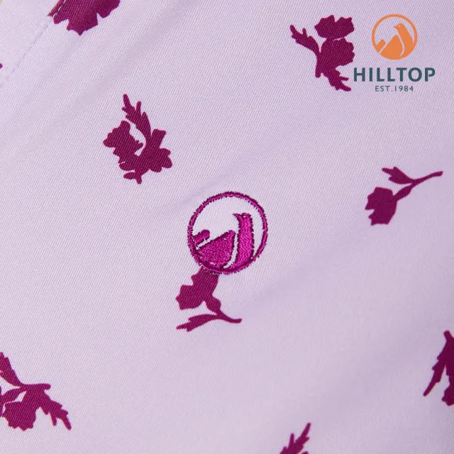 【Hilltop 山頂鳥】印花POLO衫 女款 紫｜PS14XFJ6ECJZ