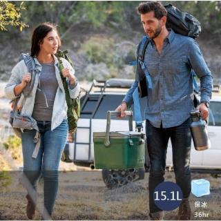 【Stanley】冒險系列 Coolers戶外冰桶15.1L 簡約白 錘紋綠 10-01623