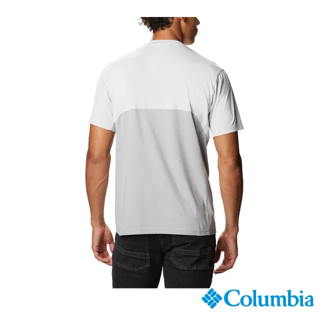 【Columbia 哥倫比亞 官方旗艦】男款-Omni-Shade UPF50酷涼快排短袖上衣-白色(UAE08090GY / 2023年春夏)