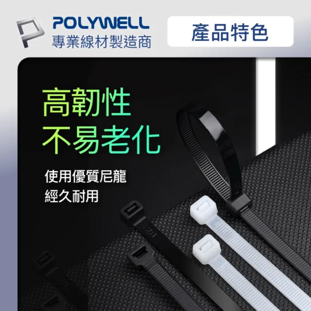 【POLYWELL】自瑣式束線帶 5x500