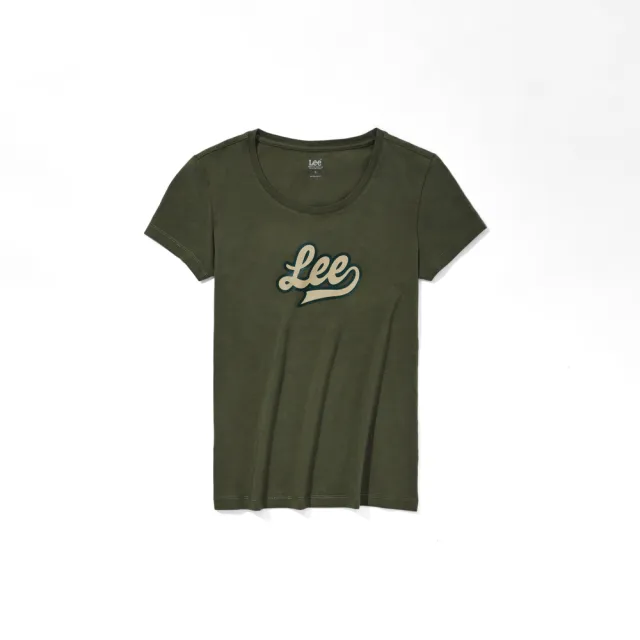 【Lee 官方旗艦】女裝 短袖T恤 / 胸前草寫 大LOGO印花 共4色 標準版型(LL230014)