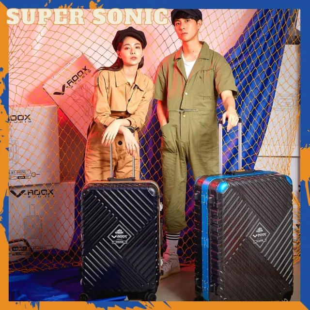 【V-ROOX STUDIO】母親節 V-ROOX SUPERSONIC 28吋 立體超音速硬殼鋁框行李箱(大容量 好推好裝)