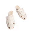 【KOKKO 集團】時尚編織漁夫微寬楦綿羊皮穆勒鞋(米色)
