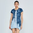【Kspire】印度純棉手工紮染連身洋裝 深藍色(短版洋裝 藍色連身裙 氣質洋裝 現貨)