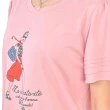 【GT】春夏時尚精選-圓領時尚女孩印花+鑲鑽短袖上衣(圓領 上衣 印花 貼鑽 短袖)
