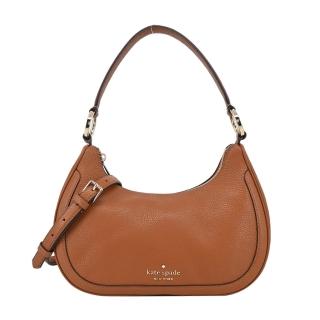 【KATE SPADE】牛皮手提/斜背彎月兩用包(棕)