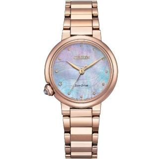 【CITIZEN星辰】L系列 黃昏紫霞 光動能女錶 30MM(EM0917-81Y)