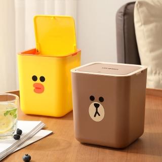 【LINE FRIENDS】熊大莎莉造型彈蓋桌面垃圾桶2.5L
