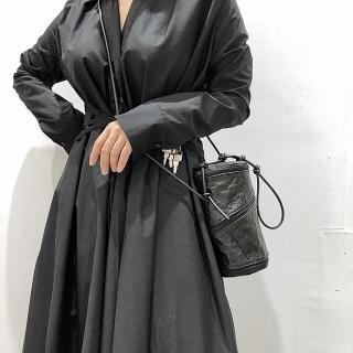 【巴黎精品】現貨+預購 手提包真皮肩揹包(手工圓筒包植鞣羊皮女包包a1ak53)