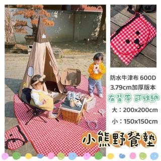 【Baby 童衣】萌萌小熊野餐墊 格紋居家地墊 兒童露營遊戲墊 200*200cm 89037(共１款)