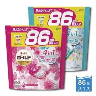 【日本P&G】4D炭酸機能活性去汙強洗淨洗衣精凝膠球86顆/最大袋家庭包(洗衣機槽防黴-平輸品5年效)