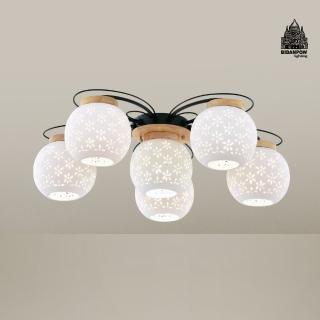 【必登堡】花語盛宴半吸頂燈 70cm B573511(客廳燈/餐廳燈/臥室燈/中島/吧檯/現代/簡約/日系風)