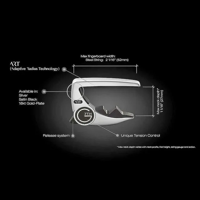 【G7th】Performance 3｜六弦吉他移調夾｜18K金｜ART適徑技術(快速油壓式、終身保固)