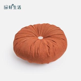 【hoi! 好好生活】夏日皺摺糖果圓型抱枕-南瓜橘