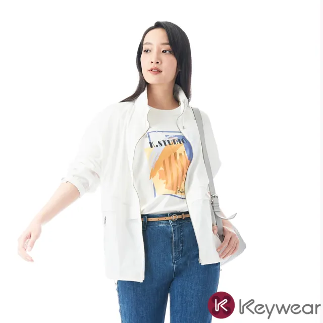 【KeyWear 奇威名品】防蚊抗菌長版罩衫外套(精選多款)