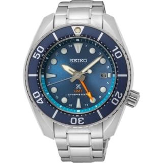 【SEIKO 精工】PROSPEX GMT太陽能 潛水石英男錶 藍 45MM(5K65-0AA0B / SFK001J1)