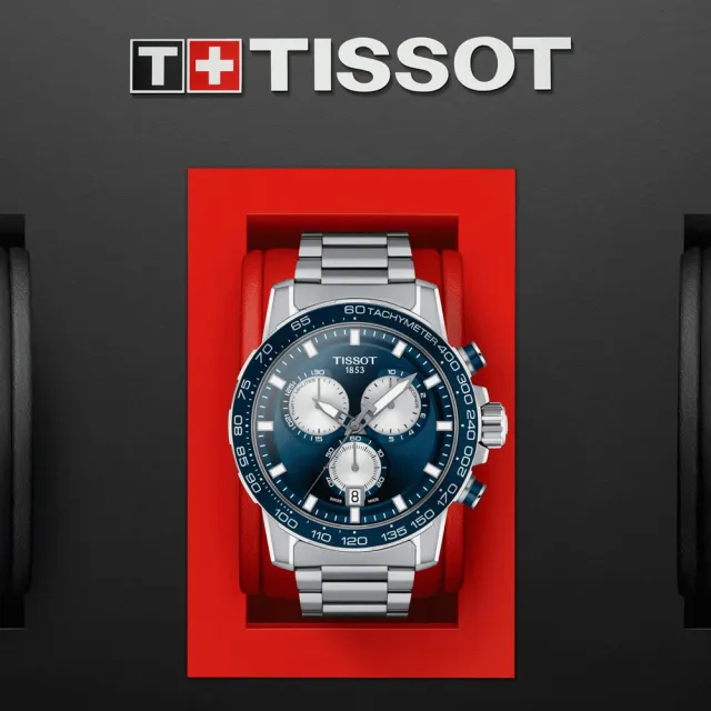 【TISSOT 天梭 官方授權】SUPERSPORT CHRONO 三眼計時腕錶 / 45.5mm 禮物推薦 畢業禮物(T1256171104100)